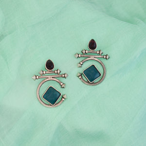 S Earrings Ruby Blue