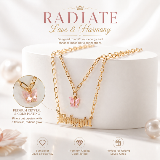 Babygirl Butterfly Crystal Necklace