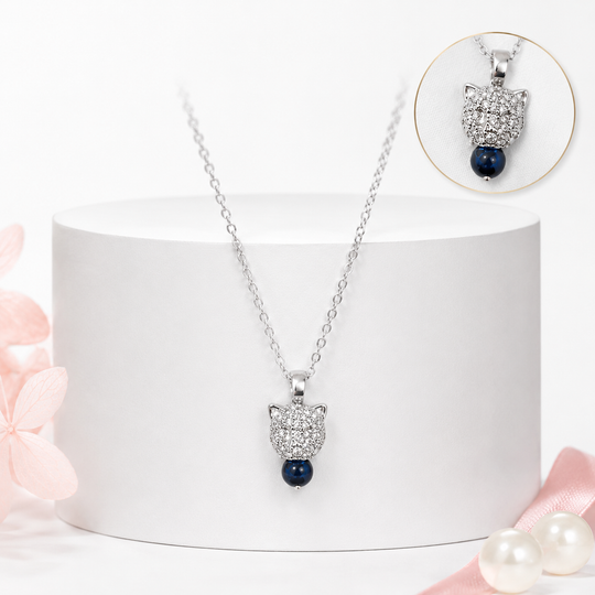 Elegant Silver-Plated Crystal Pendant Necklace