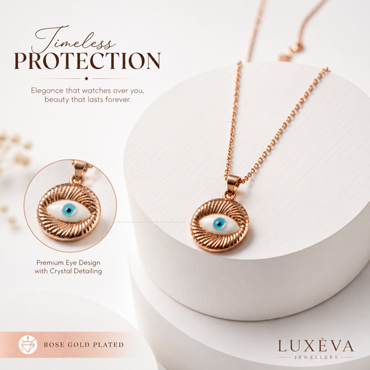 Rose Gold-Plated Evil Eye Pendant Necklace