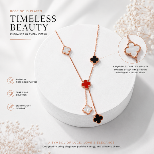 Rose Gold-Plated Clover Necklace