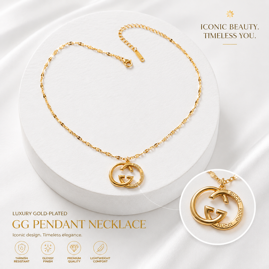 Luxury Gold-Plated GG Pendant Necklace – Elegant Statement Chain for Women