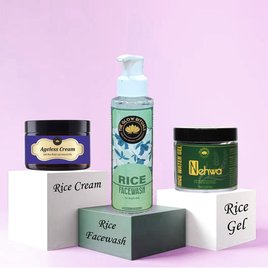 Rice Cream, Gel & Facewash Combo