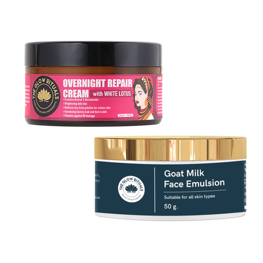 Goat Milk Face Emulsion & Overnight Repair cream combo