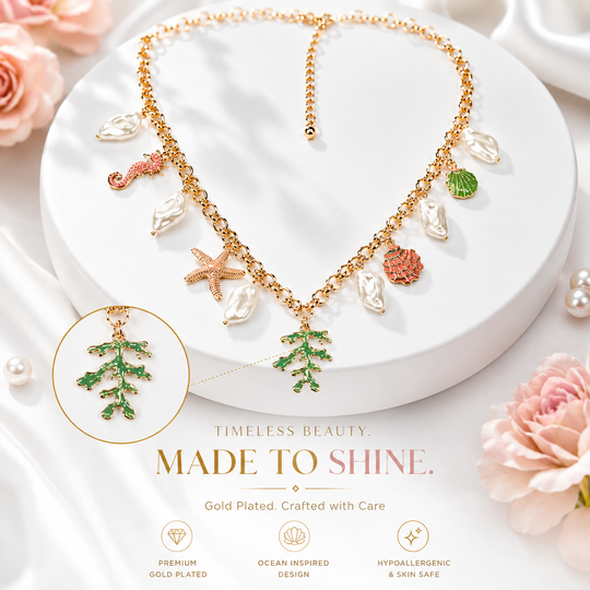 Ocean Charm Gold-Plated Necklace