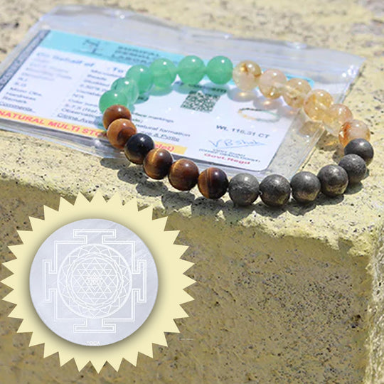 Money Magnet Bracelet & selenite plate combo