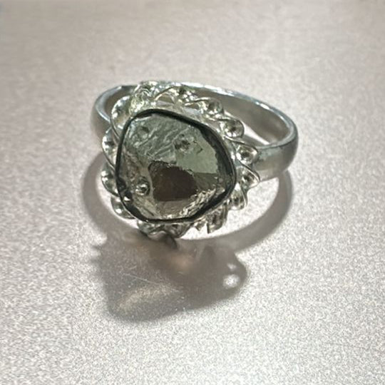 RAW PYRITE RING HANDMADE